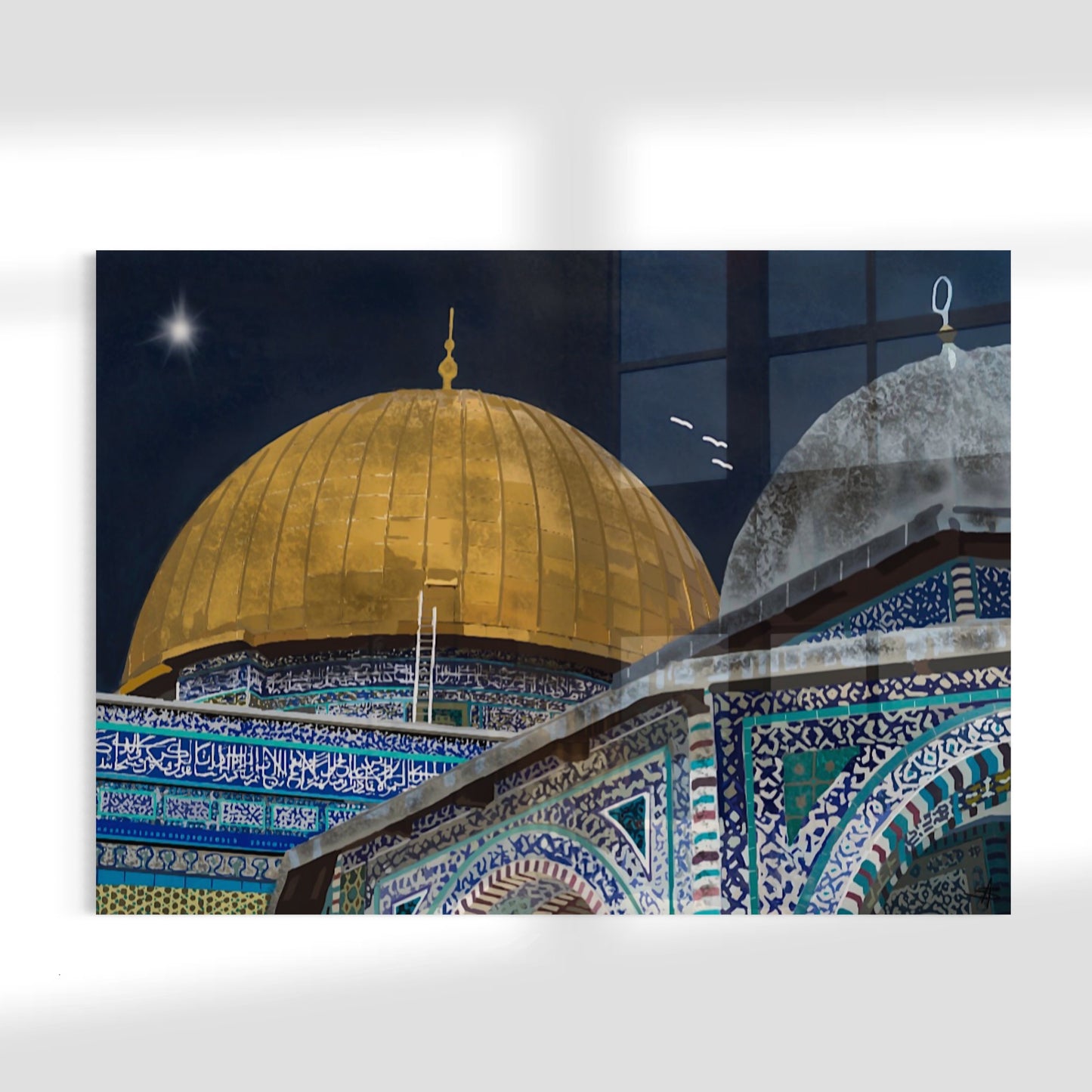 Dome Of The Rock - Palestine Glass Wall Art