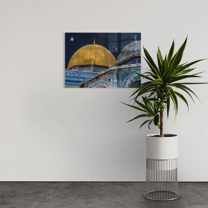 Dome Of The Rock - Palestine Glass Wall Art