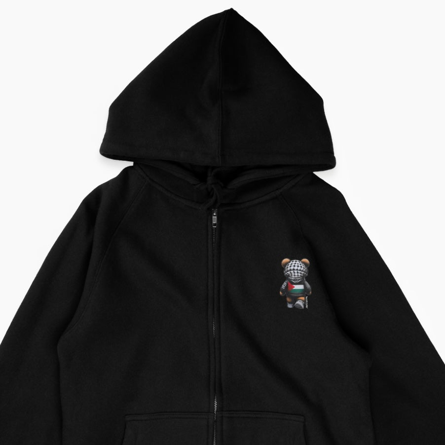 Bear In Solidarity | Classic Full Zipped Palestine Hoodie