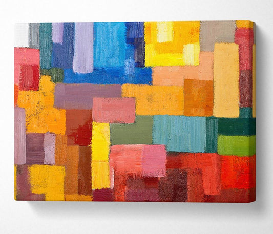 Patchwork Colour Mix - Abstract Canvas Wall Art