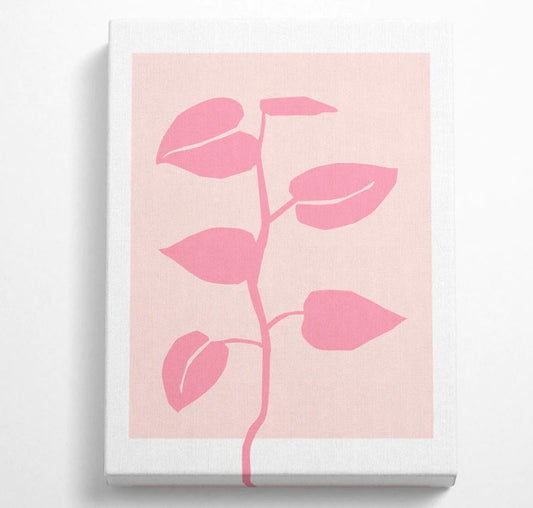 The Pink Plant - Boho Canvas Wall Art