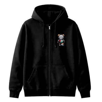 Bear In Solidarity | Classic Full Zipped Palestine Hoodie