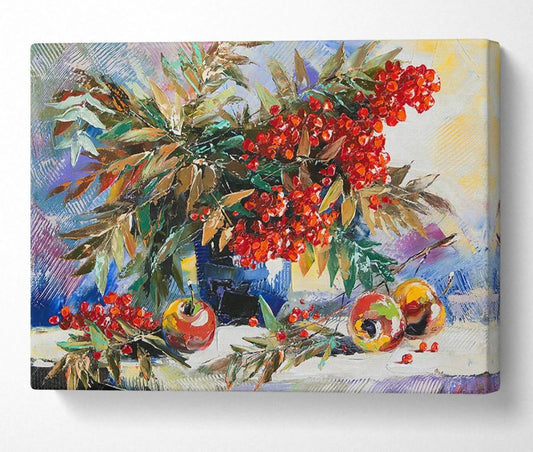 Vase Of Fruit - Abstract Canvas Wall Art